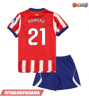 Lacne Dětský Futbalové dres Atletico Madrid Cristian Romero #21 2026-27 Krátky Rukáv - Domáci (+ trenírky)